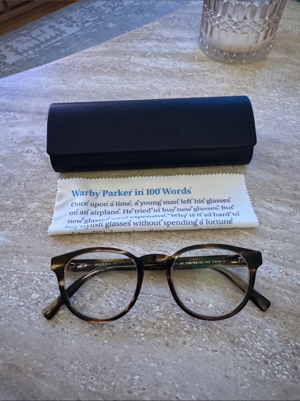 Warby Parker Unisex Percey Eyeglasses (Medium Width, Striped Sassafras)